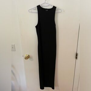 Topshop US size 4 black fitted midi/maxi dress gently worn